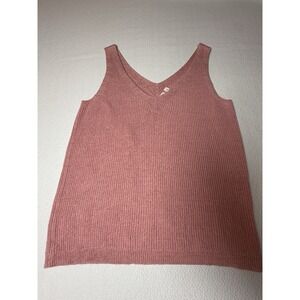 GAP Pink Ribbed Knit Sleeveless Sweater Tank Top Women's Medium
